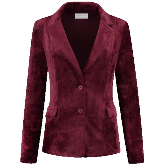 Helena Hart 7425uni blazer velour midi uni wine