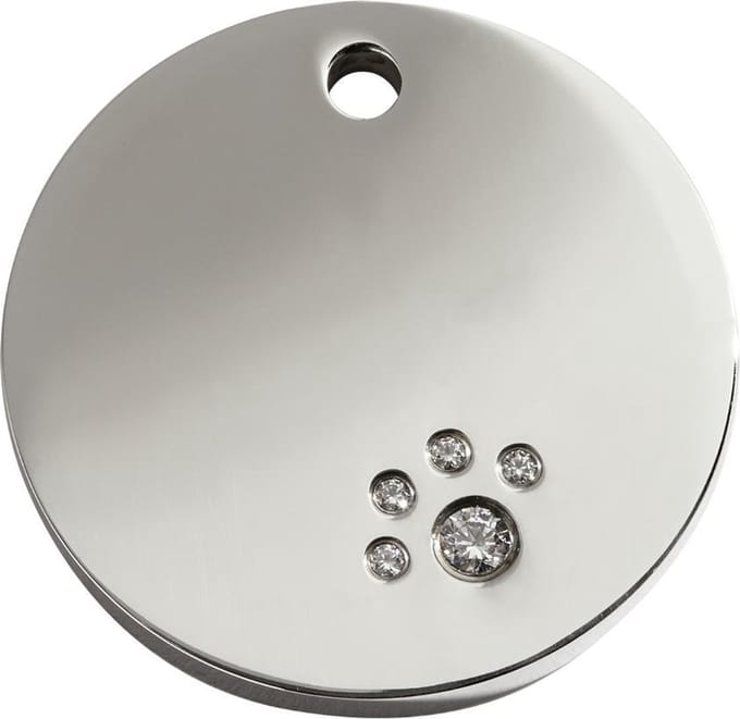 Red Dingo Hondenpenning - maat L - rond met Swarovski - 38 mm
