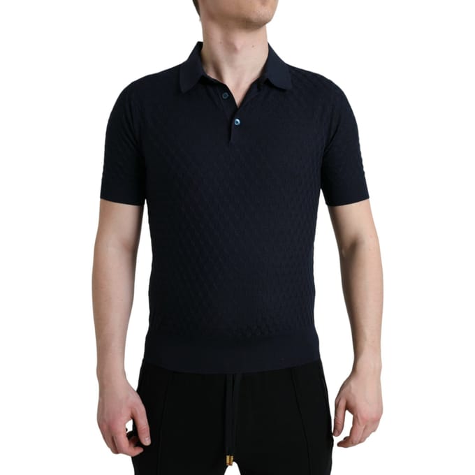 Gebreide Poloshirt Korte Mouwen