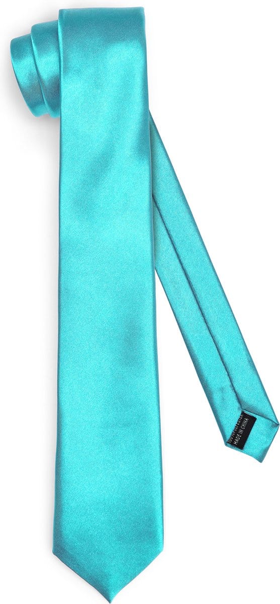 Ladeheid Smal Stropdas - Stropdassen voor heren - Lengte: 150 cm, Breedte: 7 cm - Turquoise - LA-EA-TMS-7