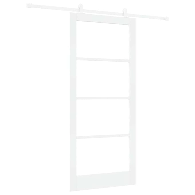 vidaXL - Schuifdeur - ORKDAL - 93 - x - 211 - cm - Massief - grenenhout - en - glas - Wit