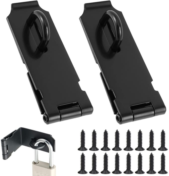 Dailygoody - Hangslot Hasp - Veiligheid Hasp Deurslot - Zwart