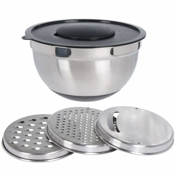 Cookinglife Mengkom RVS + 3 Raspen - 25.5 x 14 cm