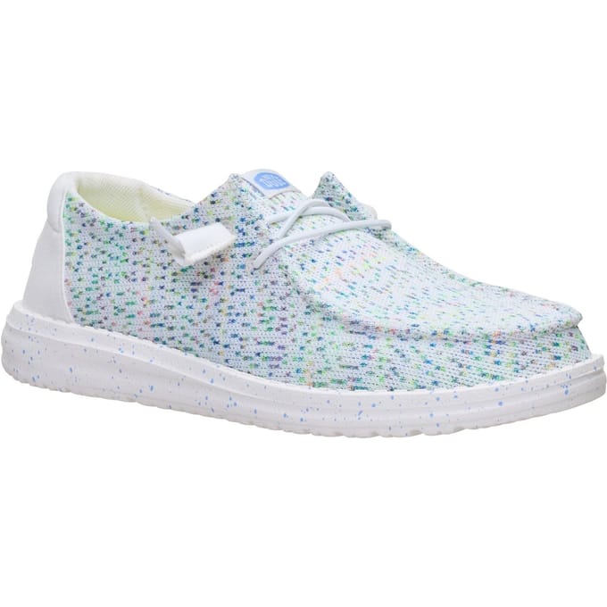 HEYDUDE Wendy Stretch Polyester Dames Witte/Multi Loafers