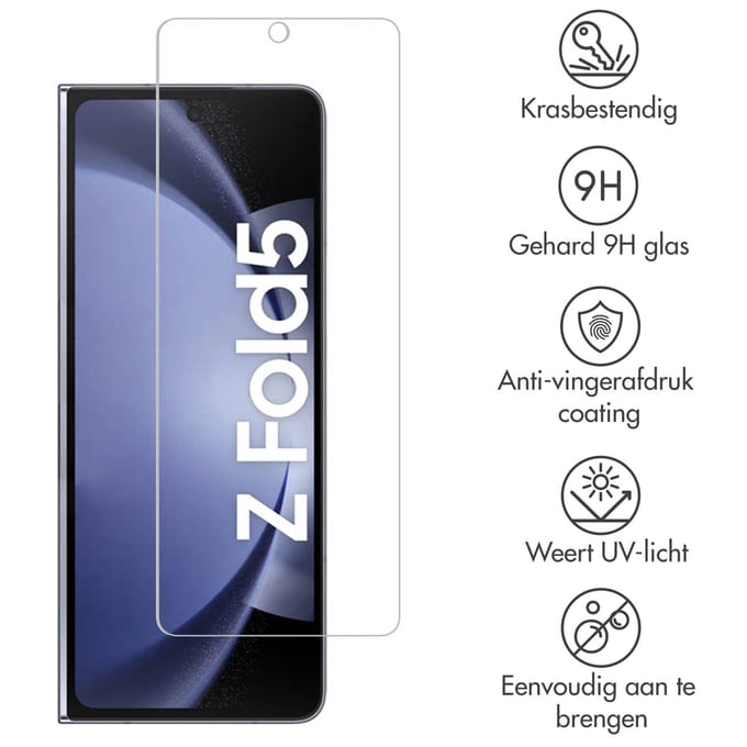 Accezz Screen Protector - Geschikt voor Samsung Galaxy Z Fold 5 - Gehard Glas Screenprotector