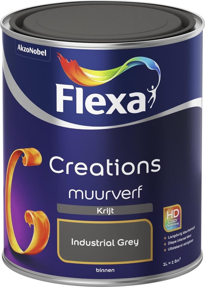 Flexa - Creations - Muurverf - Krijt - Industral Grey - 1 liter