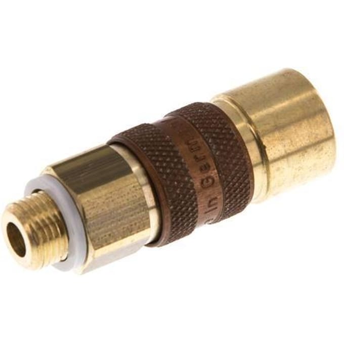 Messing DN 5 Bruin-Coded Luchtkoppeling Snelkoppeling G 1/8 inch Buitendraad - CLS5-M-B-BRO-CD-018