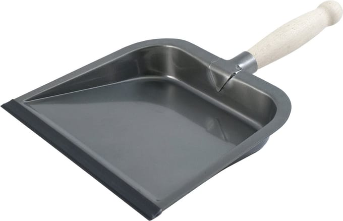 Sorex Vuilblik - metaal - houten handvat - 35 x 26 cm - zilver - stofblik - luxe
