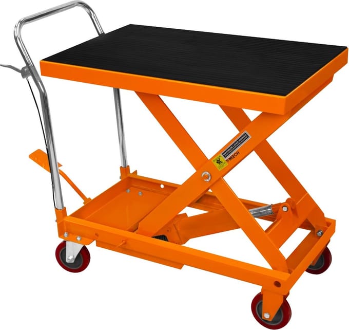 Hydraulische heftafel - oranje - 81x50,5cm - 500kg draagkracht