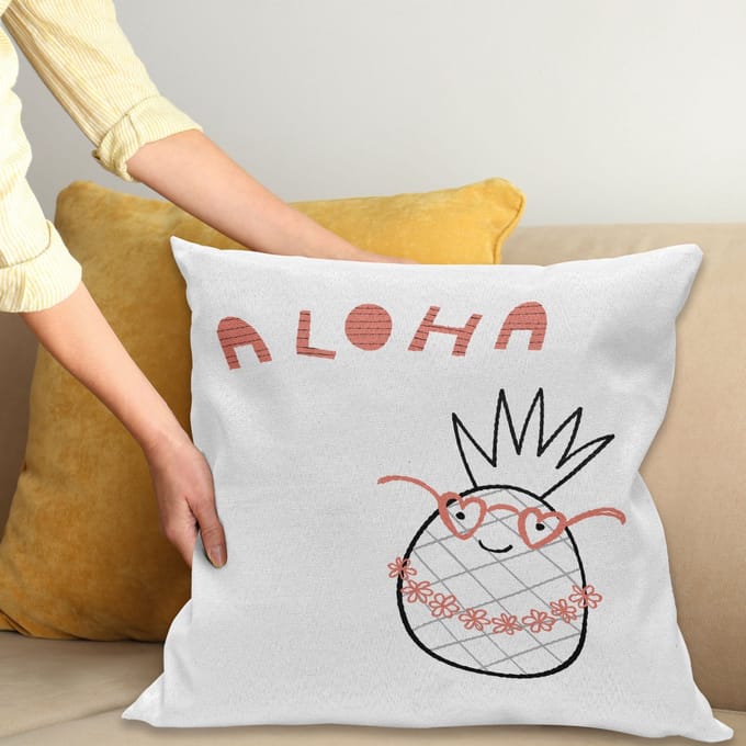 ABAKUHAUS Aloha – Kussenhoes 45x45 cm, Ananas gestreept