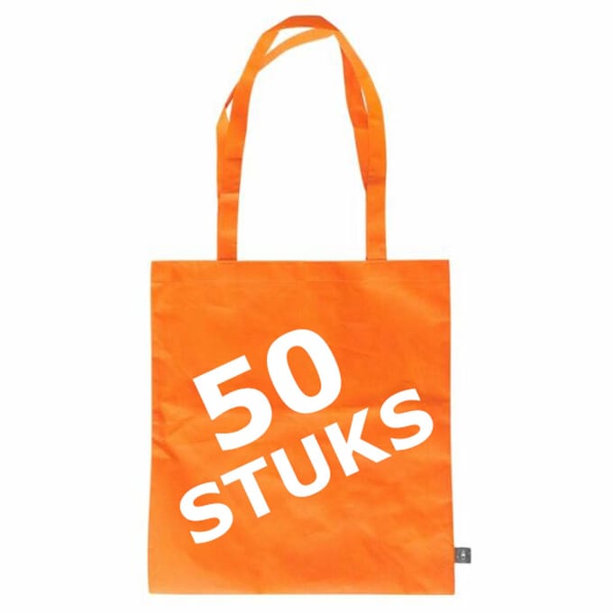 50 stuks - Sterke Draagtas - RPET Non Woven - Oranje