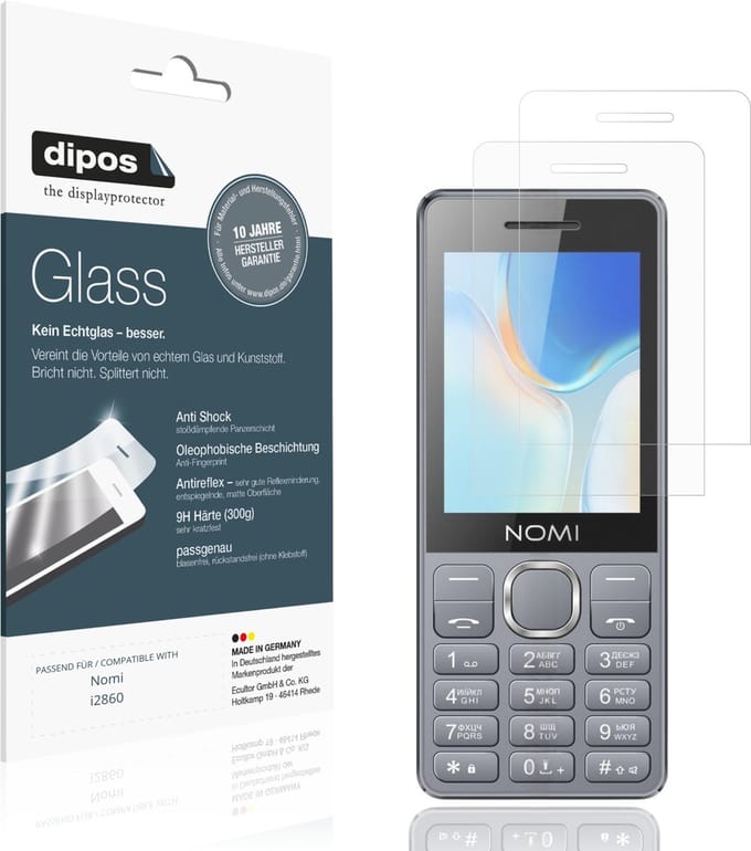 dipos – 2x Matte Pantserfolie geschikt voor Nomi i2860 | 9H Screenprotector