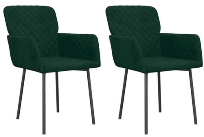 Eetkamerstoelen 2 st fluweel donkergroen