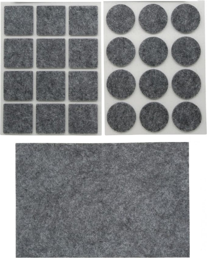 Benson Meubelvilt - 50x stuks - grijs - vilt - 3 formaten - anti kras vilt