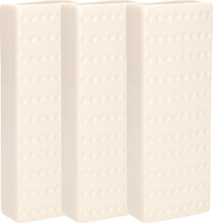 Gerimport Waterverdamper - 3x - keramiek - 400 ml - radiatorbak - wit - 7,4 x 18,6 cm