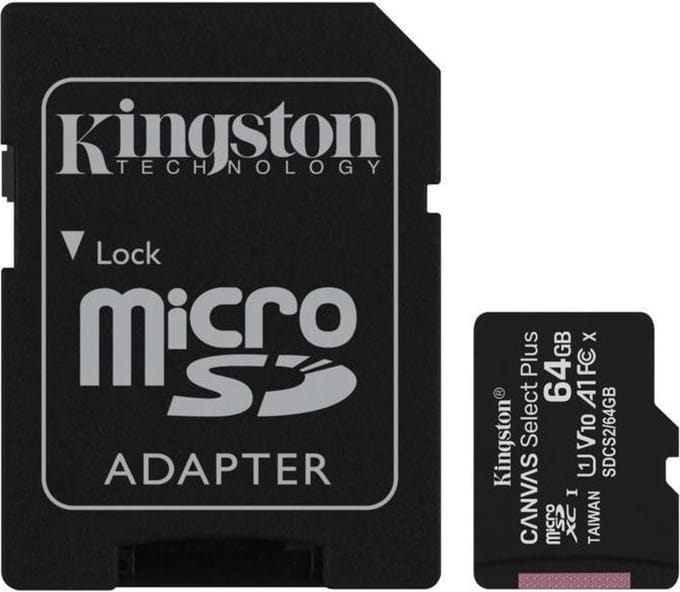 Kingston Technology Canvas Select Plus flashgeheugen 64 GB MicroSDXC Klasse 10 UHS-I - Inclusief Adapter