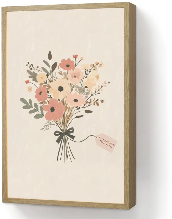 Bloemen - Quote - Beige - Lint