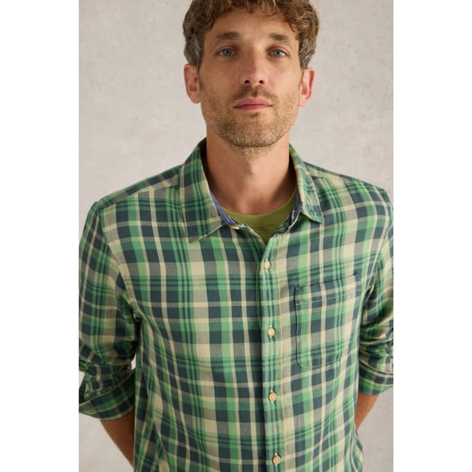 White Stuff Moxley Brushed Ls Check Shirt Green Multi Größe: S | Casual hemden Outlet | Herren | Grün