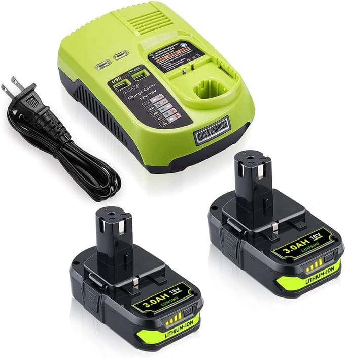 2 stuks 2,5Ah Vervangende Lithium Batterij en Oplader voor 18V