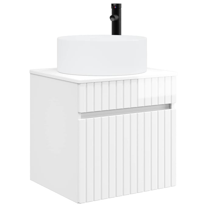 vidaXL - Wandgemonteerde - wastafelmeubel - Hoogglans - Wit