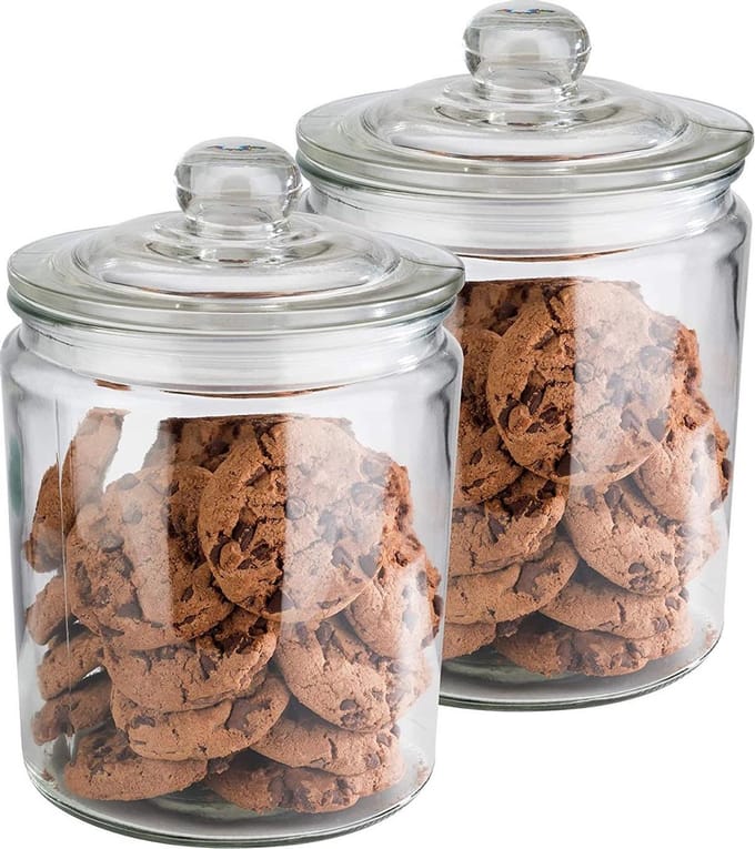 APS Classic Voorraadpotten van Glas - met Luchtdichte Deksel - Snoeppot - 2,0L - Set van 2
