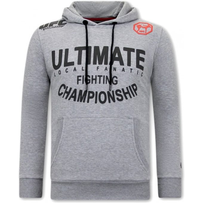 Hoodie Heren Print - Ultimate Fighting - Grijs
