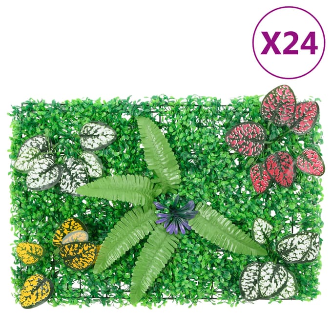 vidaXL - Hek - met - kunstplanten 24 - st - 40x60 - cm - groen