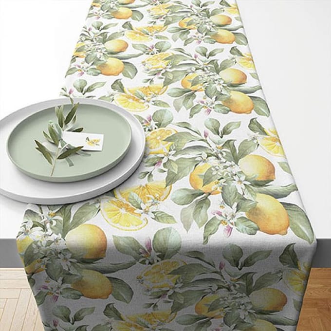 Ambiente - Limoni - Katoenen tafelloper - Citroenen