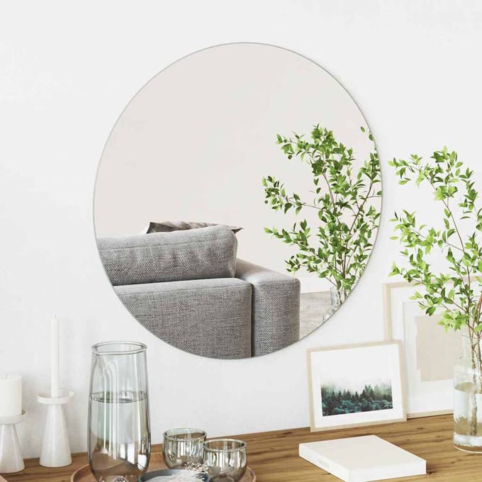 vidaXL - Wandspiegel - Rond - Ø - 60 - cm - gehard - glas