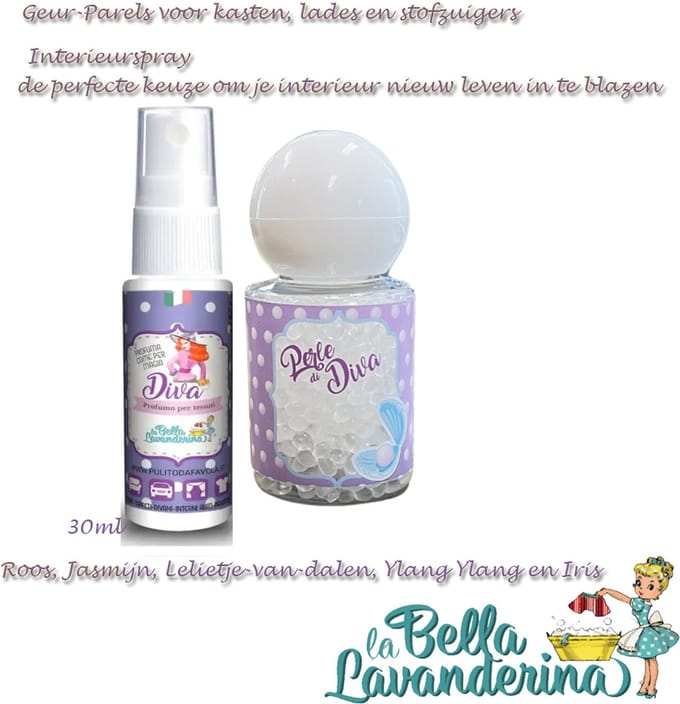 La bella lavanderina - interieurspray 30ml en geurparels-Diva
