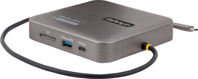 StarTech.com 102B-USBC-MULTIPORT USB C Docking Station Dual 4K 60Hz HDMI compatible with MacBook Pro (M1/M2/M3/M4) and Windows USB-A/USB-C 10Gbps Hub 100W Power Delivery GbE SD