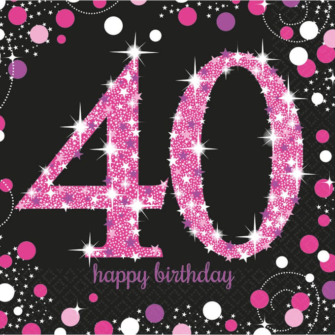 Amscan by Riethmuller - Riethmüller - Servetten - Sparkling Celebrations - 40 Pink(16 stuks)