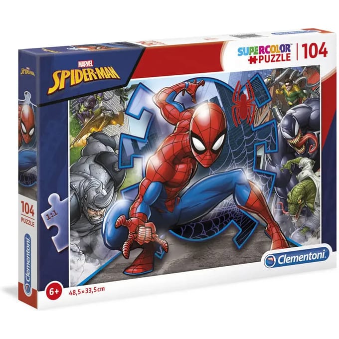Clementoni - Puzzel - 104 Stukjes - Spider-Man - Kinderpuzzel vanaf 6 Jaar