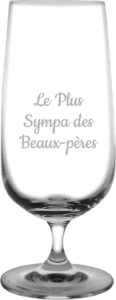 Bierglas op voet gegraveerd - 41cl - Le Plus Sympa des Beaux-pères