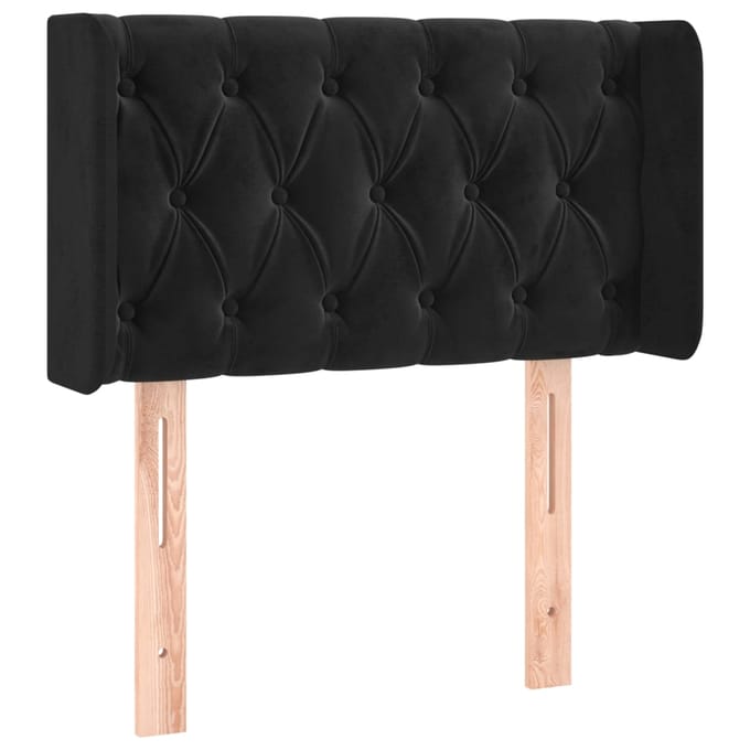 vidaXL - Hoofdbord - LED - 83x16x78/88 - cm - fluweel - zwart