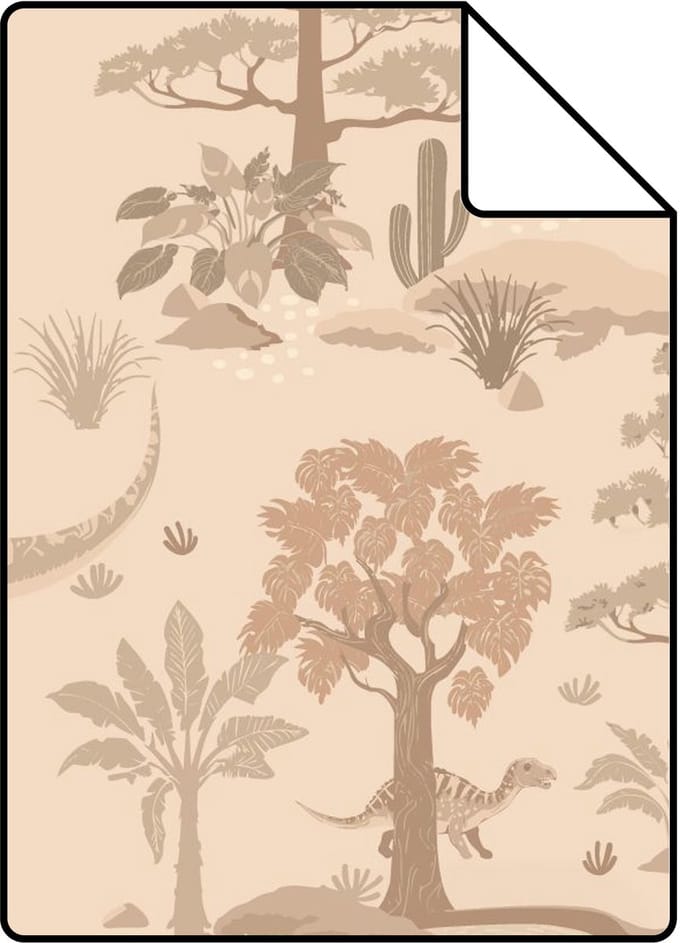 Proefstaal ESTAhome behang dinosaurussen beige - 26.5 x 21 cm - 131659-S