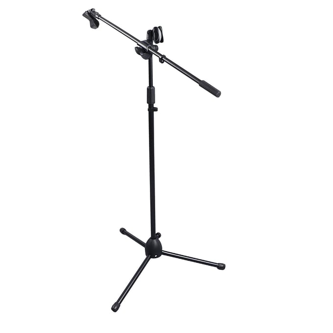 Microfoon Statief Standaard Microfoon Statief Houder met 2 Microfoonklemmen voor Livestream Zingen Podium black