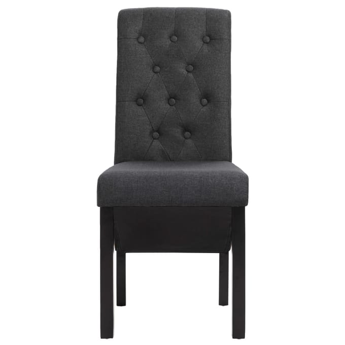 vidaXL - Eetkamerstoelen - 2 - st - stof - donkergrijs