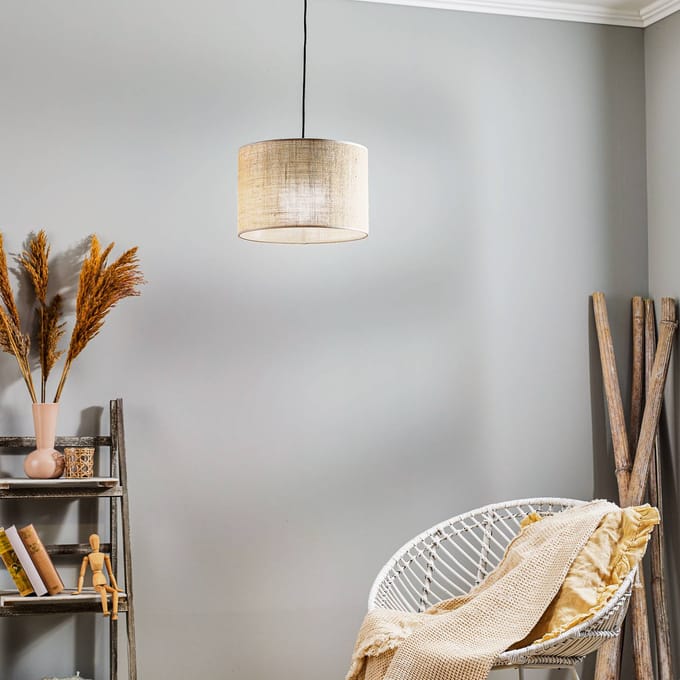 TK Lighting Hanglamp Jute, 1-lamp Ø 30 cm