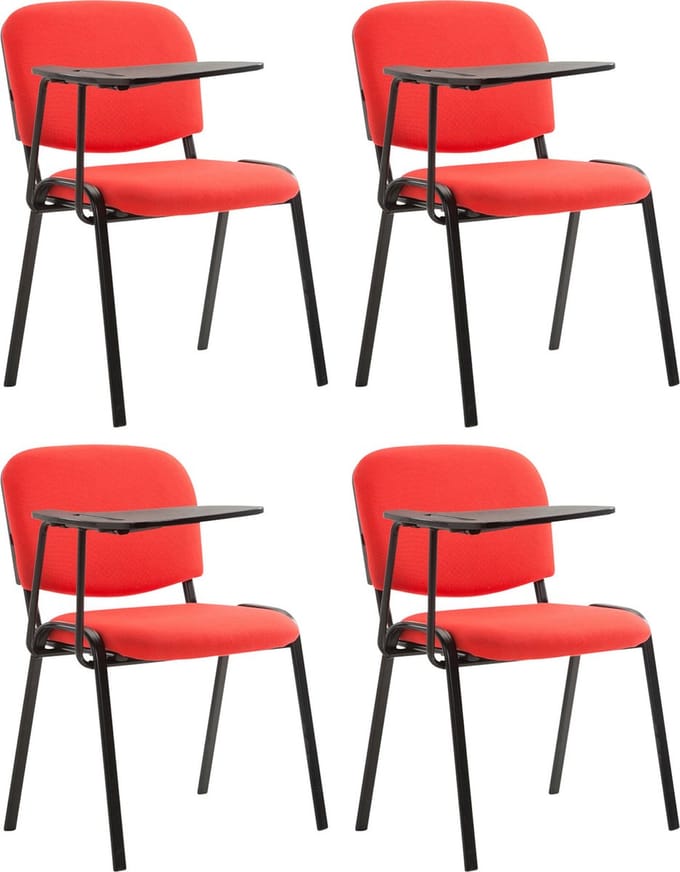 CLP Ken Set van 4 stoelen - Met klaptafel - Stof rood