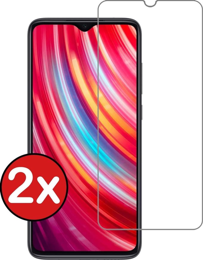 Screenprotector - 2 Stuks - Geschikt voor Xiaomi Redmi Note 8 Pro - Extra Sterk - Beschermglas - Gehard Glas - Tempered Glass - Screen Protector