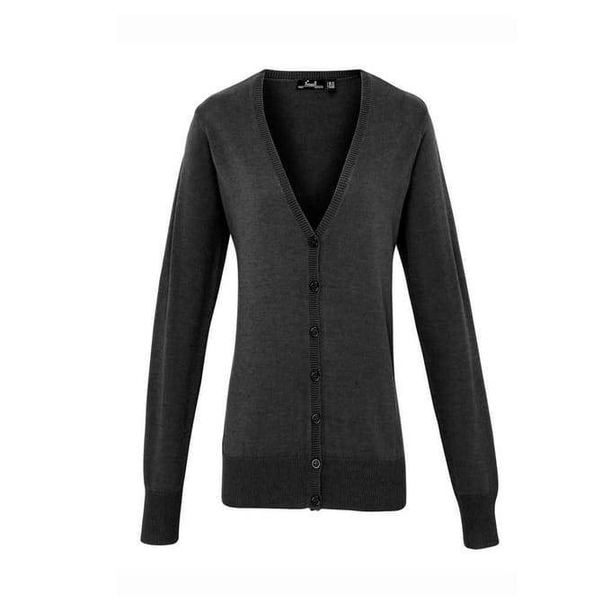 Premier Dames/Dames Gebreid Knoop Door Vest (Houtskool)