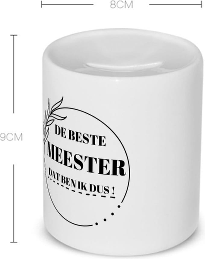 Akyol - beste meester dat ben ik dus Spaarpot - Meester - leraar - collega's - verjaardag - afscheidscadeau - geschenk - leuke cadeau - kado - 350 ML inhoud