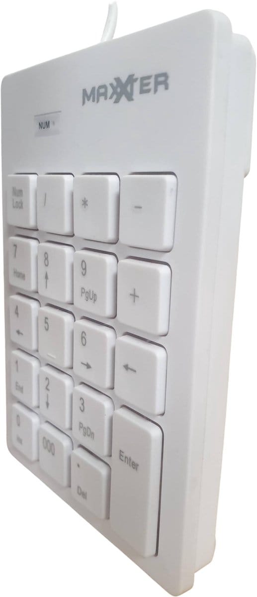 USB Numeriek Toetsenbord - Cijfertoetsenbord - Slank Design - Geschikt voor o.a. PC, Laptop, Notebook, Desktop - Wit