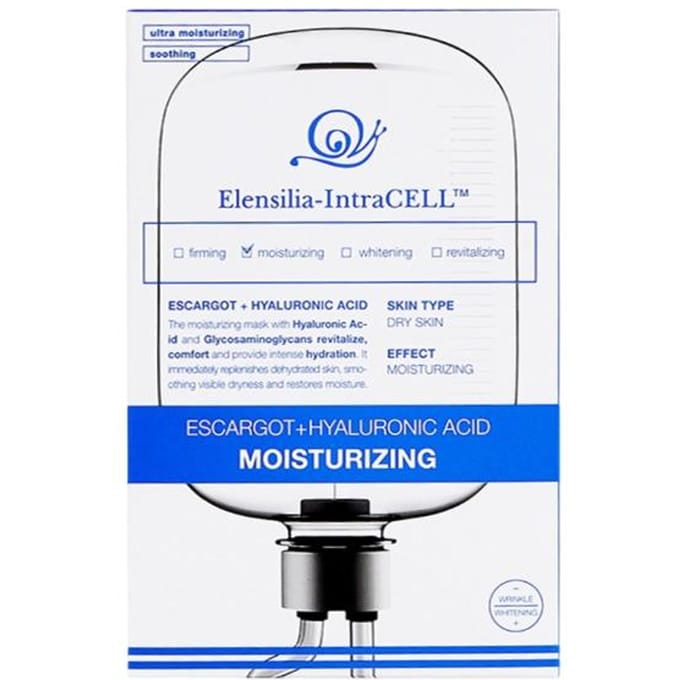 [ELENSILIA] Masque Hydratant Intracell Escargot + Acide Hyaluronique 25ml*10PCS white