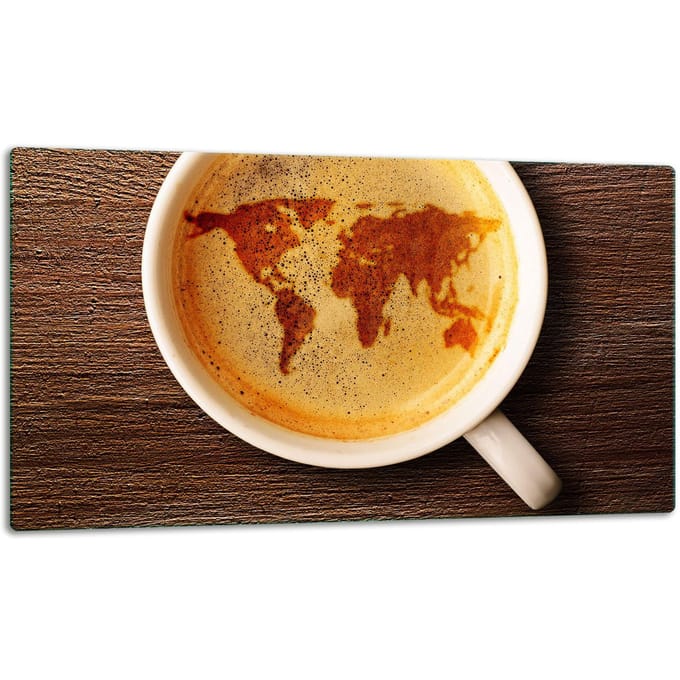 TMK ArtDeko - Snijplank - 52x30 cm - Glas - Koffiemotief