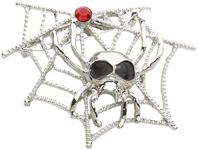 Broche spinnenweb met spinnen