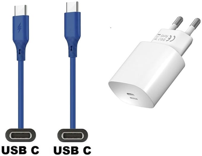 25W super snellader + 1,0m USB C naar C kabel. Universele PD lader. Oplader adapter past op Kobo (Rakuten) eReader Elipsa, Elipsa 2E, Sage, Libra 2, Libra Colour, Clara 2E, Clara Colour, Clara BW - Kindle (Amazon) Scribe