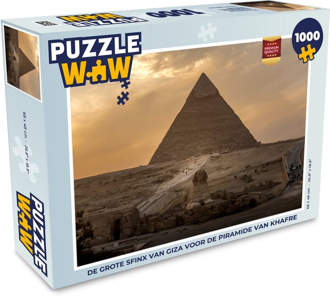 Puzzel De grote Sfinx van Giza voor de Piramide van Khafre - Legpuzzel - Puzzel 1000 stukjes volwassenen
