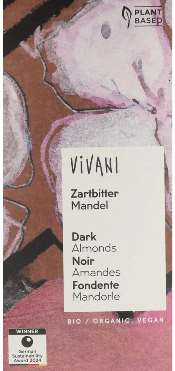 Vivani - Chocoladereep Puur Amandelen - 10 x 100 gr - Voordeelverpakking